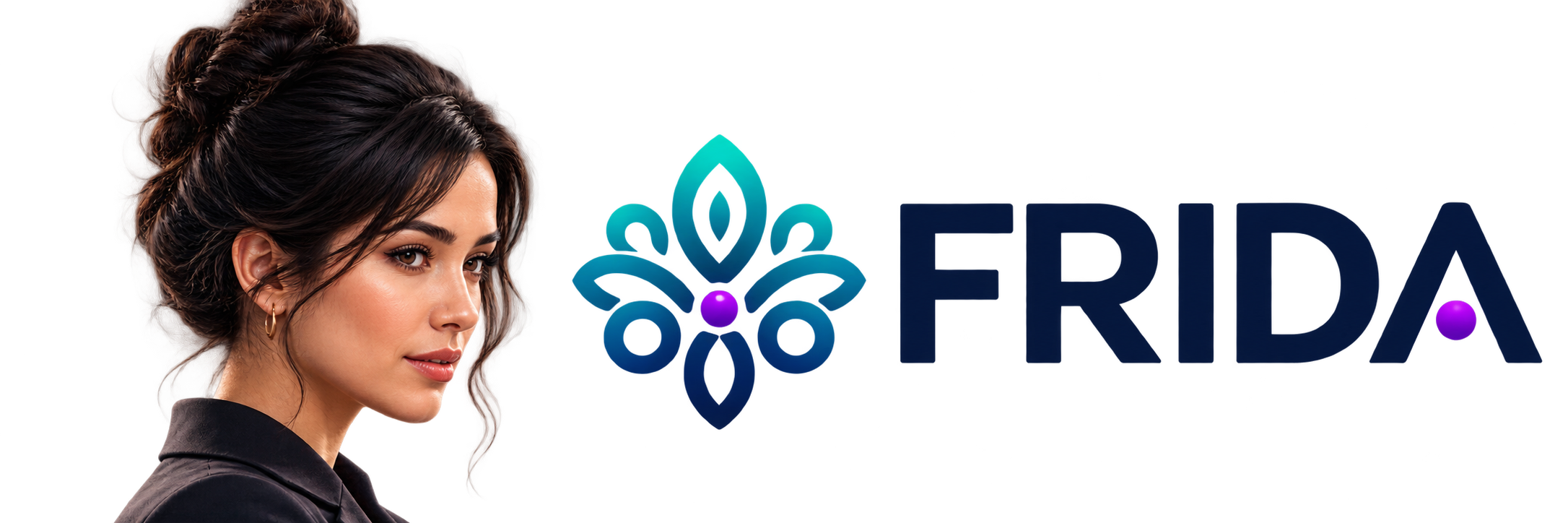FRIDA portrait and logo